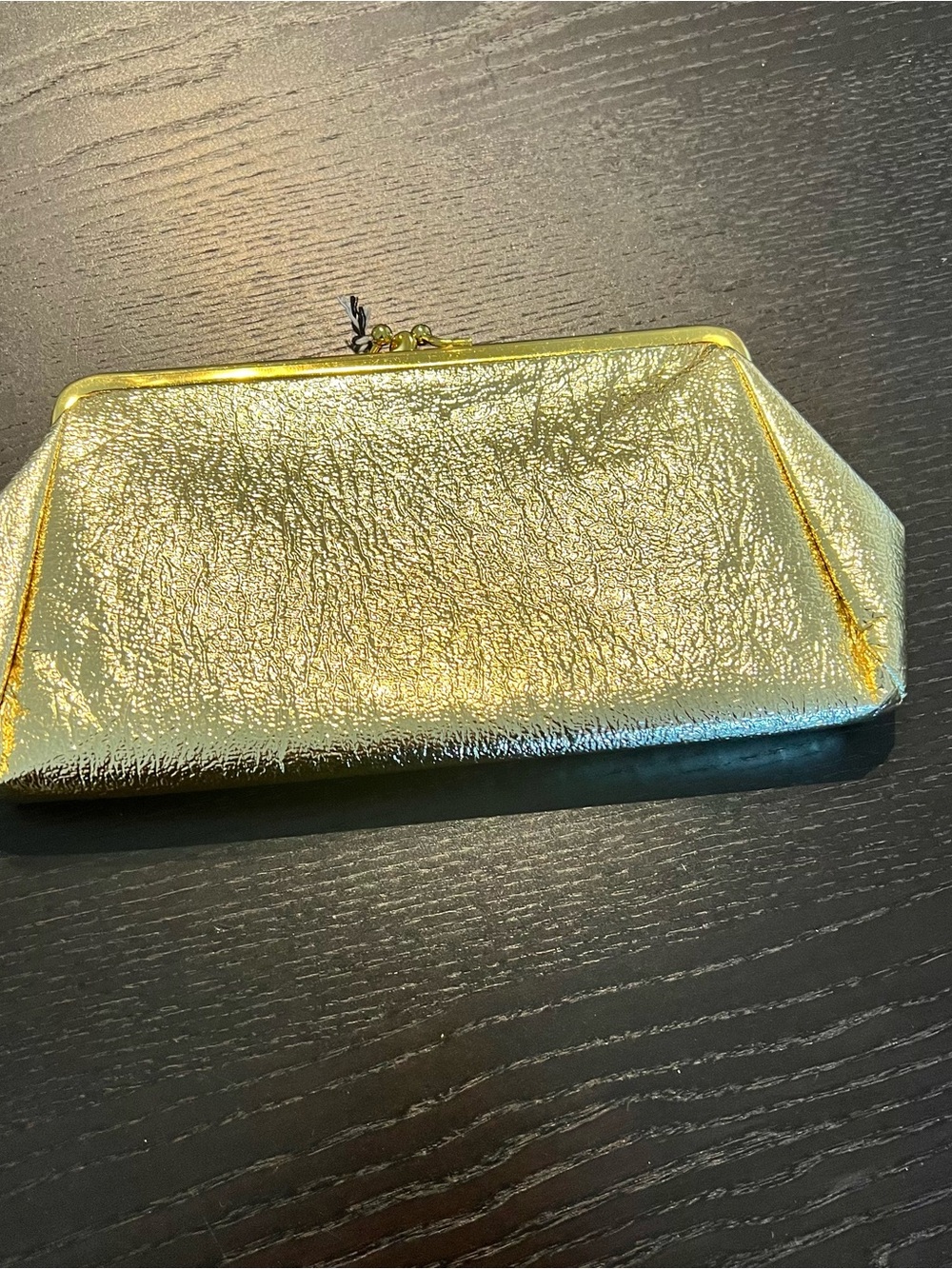 Vintage Gold Metallic Frame Clutch